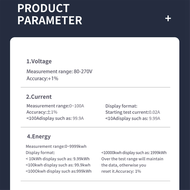 (ICTE) 3In1 Din Rail AC 110V 220V 100A Energy Meter Single Phase Energy Meter Voltage Current KWH El