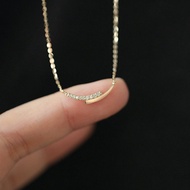Sterling silver smile necklace all over silver without fadin/纯银微笑项链通体银不掉色轻奢小众设计高级锁骨链简约气质女421.