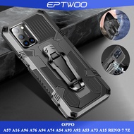 EPTWOO For OPPO A78 A58 A77 A77S A57 A17 A17K A16 A16S A96 A36 A76 A94 A74 A54 A93 A92 A53 A73 A15 A15S A31 A9 A5 A3S A12E A7 A5S A12 F11 PRO RENO 8Z 8 7 7Z 5 5F 4F 2Z 2F Phone Case Shockproof Rugged Kickstand Mega Casing Back Cover Swivel Clip JJBJ-0