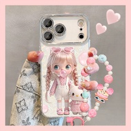吹泡泡女孩手链适用苹果17手机壳iphone18pm可爱卡通15少女16新款