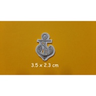 Silver Anchor Iron On Embroidery Patch Party Favor Navy Emblem Applique Crest Insignia Decal Motif 3