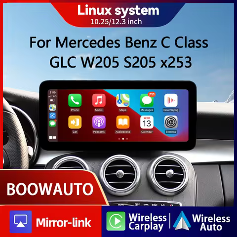 Wireless Carplay Screen For Mercedes C Class W205 GLC X253 C180 C200 300 350 2015-2018 Car Multimedi