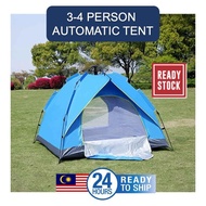 [ LOCAL READY STOCK ] 3-4 Person AUTOMATIC EASY CAMPING TENT Khemah sesuai untuk 3-4 Orang Kemping Outdoor Camping.