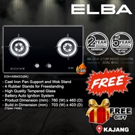 ELBA Gas Stove EGH-K8842G(BK) | 2 Burner 5.0kW | Built-in Gas Hob | Easy Clean | Tempered Glass | Da