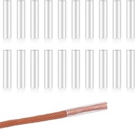 Pack of 20 Transparent Shoelaces Repair, Rope Head Sealer Heat Shrink Tube Aglets Plastic Shoelaces 