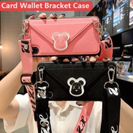 Oppo R17 Pro R15 R11 R11S Plus Lanyard Bear Leather Card Slot shell Wallet Casing Buckle Stand Holder Phone Case Cover