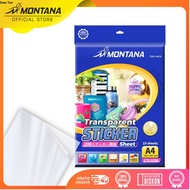 MONTANA Transparent Glossy Sticker Paper Glossy Paper 170gsm WaterProof Sticker/ A4