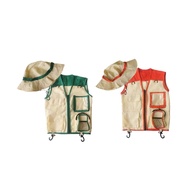 [tlvcbd] Kids Explorer Vest And Hat, Outdoor Explorer Kit, Cargo Vest And Hat Set, Kids Costume, for
