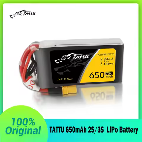 NEW TATTU 75C 650mAh 2S/3S 7.4/11.1V LiPo Battery For RC Helicopter Quadcopter FPV Racing Drone Part