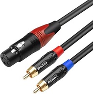 DISINO Female XLR to Dual RCA Y Splitter Patch Cable,Unbalanced XLR Female to 2 RCA/Phono Plug Stere