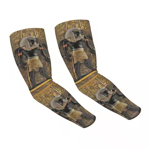 Ancient Egypt God Horus And Anubis Arm Sleeves Warmer Women Men Egyptian Pharaoh UV Sun Protection T