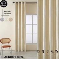 Langsir Blackout Linen Jacquard Tirai 260cm Labuh (Have Curtain Hook&Eyelet) Langsir Tingkap Murah