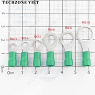 [50 Pieces]- RV2-5 Round Cos Head 27A Wire Size 16-14AWG M5 Screw Green TechZone Viet