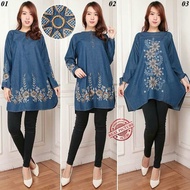 I850B Women's Denim Top Long Sleeve Loose Style Kore Version CI566 Opelia Jumb Blouse Top