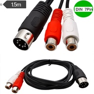 7-Core DIN 7pin male to 2RCA Lotus Female Old-fashioned Audio Equipment Adapter Cable 7 Pin Din male