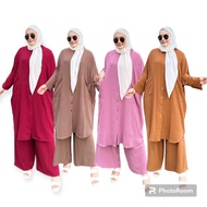 #P61 Set Seluar Muslimah Ironless | Set Seluar Umrah | Set Seluar Ironless Full Button