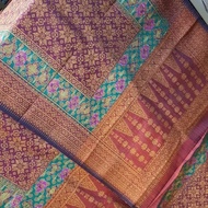 Songket palembang asli sutra 2 helai limar magenta 3 negeri kristal