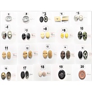 Buttons for blouses and evening gowns in many sizes 13mm to 38mm