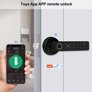 WiFi Tuya APP Biometric Fingerprint Smart Door Lock Password RFID IC Card Keyless Remote Unlocking D