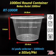 Round Container with Lid (50Pcs ) / Bekas Makanan Bulat 8oz/10oz/12oz/16oz/20oz/25oz/30oz/750ml/1000