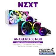 NZXT Kraken X53 RGB 240mm Liquid Cooler, LGA1700/AM5 Compatible, Black &amp; White