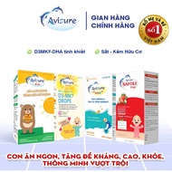 Tích điểm - Chai 20ml Bộ tứ Avisure sắt hữu cơ D3K2 DHA tinh khiết kẽm sinh học cho bé ăn ngủ ngon t