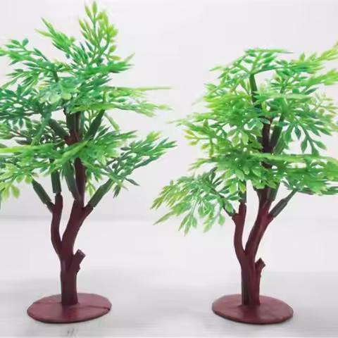Trees Scene Decoration Miniature Figurines Micro-landscape Fake Tree Flower Pot Ornaments Model Orna