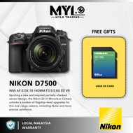 Nikon D7500 DSLR Camera Body with AFS 18-140mm VR Lens & 18-55mm F3.5-5.6G AF-P DX G VR Lens + 64GB 