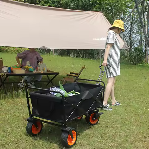 Hot Sell Multifunction Picnic Beach Camp Wagon Cart Foldable Wagon Trolley