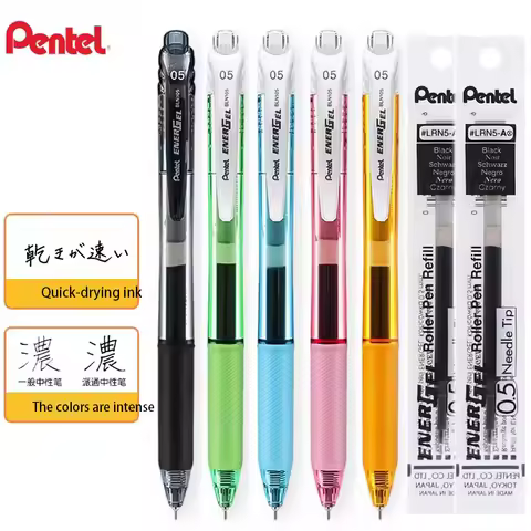1+5refill Japan Pentel Gel Pen Energel Quick Drying BLN105 Student for Writing Signature 0.5mm Schoo