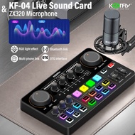 KOORFLY KF04 Podcast Equipment Bundle Audio mixer All-in-One Podcast Production Studio for Live Stre