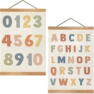 Set Poster Nombor Abjad ZTGDA (2 keping), Seni Dinding Nombor Abjad, Poster Banner ABC, Hiasan Gantu
