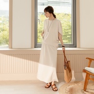 OB Strictly Selected Air Cotton Slightly Cocoon Type Five-point Sleeve Top < AB21362 >