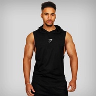 กล้ามเนื้อ GYMSHARK อินเทรนด์ผู้ชายเพาะกายฉลามคลุมด้วยผ้าวิ่งกีฬาเสื้อกั๊กผู้ชายการฝึกอบรมระบายอากาศ