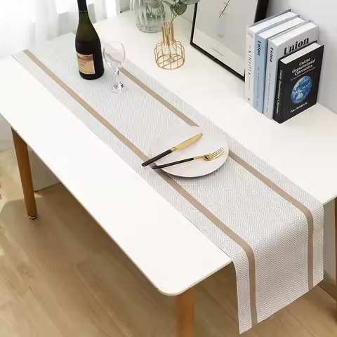 Waterproof PVC Table Mat for Hotels, Heat Insulation Table Mat, Napkin Silk Dining Mat, Table Runner