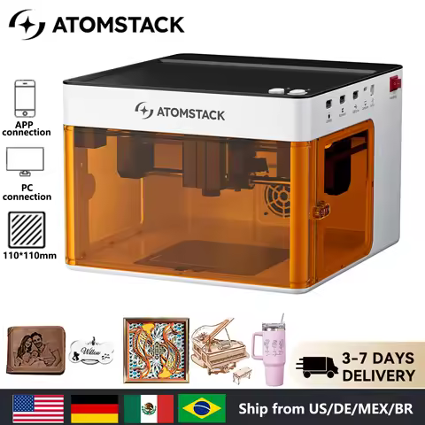 Atomstack P1 Mini Portable Laser Engraver 5W DIY Bluetooth Machine Painted Dog Tag Paper Leather Woo