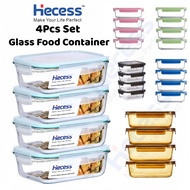 Hecess 4pcs Lunch Box – Airtight Glass Food Containers 1040ML*4 units