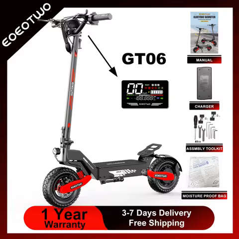 EOEOTWO GT06 Electric Scooter for Adults, 1200W Motor, Up to 30 MPH, 20/40 Miles Long Range, 11" Off
