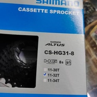 Cassette Sprocket Shimano ALTUS CS-HG31-8 11-32T 11-34T 8 Speed 11-32T 11-34T Shimano Original - Cas