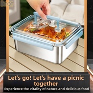 316L Stainless Steel Food Storage Box with Lid Leak Proof Refrigerator Container