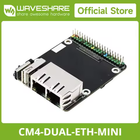 Waveshare Mini Dual Gigabit Ethernet Base Board USB 2.0 Raspberry Pi CM4 Carrier Board, Router Board