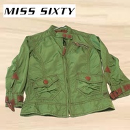 義大利 Miss Sixty - 亮綠色短版薄外套 皮質鈕扣設計 自然皺褶感