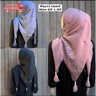 Latest square hijab sequin tassel crest motif boutique luxury/potton star sequin crest/rubicon sequi