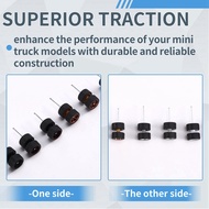 5 Sets 1/64 Off Road Wheels 11mm Offroad Rubber Tires Tyre Spare Parts for Mini 1:64 Scale Truck Mod