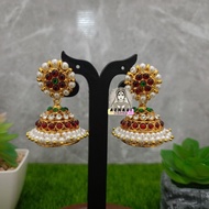 Kemp Jewel Jhumka in Green Maroon Blue Multi Color Earring // Bharatanatyam Dancers accessories Kemp