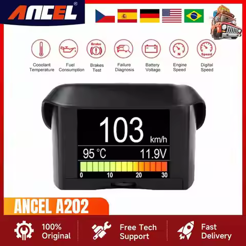 ANCEL A202 On-board Computer Car Digital Computer Display Speed Fuel Consumption Temperature Gauge O