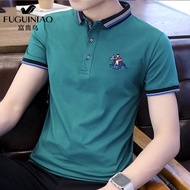 ♣__ Pure Cotton Ice Silk [Fugui Bird] 2019 New Style Men's Short-Sleeved t-Shirt Short-Sleeved Men's Summer Short-Sleeved polo