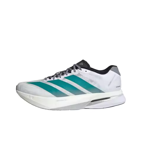 Adidas Adizero Boston 13 PU, Textile Low top Casual Marathon Racing Running Shoes Unisex White Cyan 