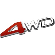 1x Metal 4WD Emblem Letter Fender Trunk Badge Sticker 3D Decal Nameplate for AWD Off Road SUV Auto C
