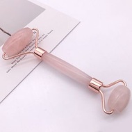 其他品牌 - 粉晶滾輪玉石臉部按摩刮痧玉推美容儀器 天然粉水晶美容按摩瘦面套裝（包括玉石滾輪） | 櫻花粉配玫瑰金色 | 美容儀 玉石滾輪刮痧按摩工具套裝 養生經絡保健套裝 抗衰老皺紋面部按摩器 清除